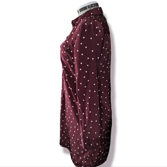 Women's Old Navy Burgundy Floral T-Shirt Dress, Size Medium - Picture 4 of 5